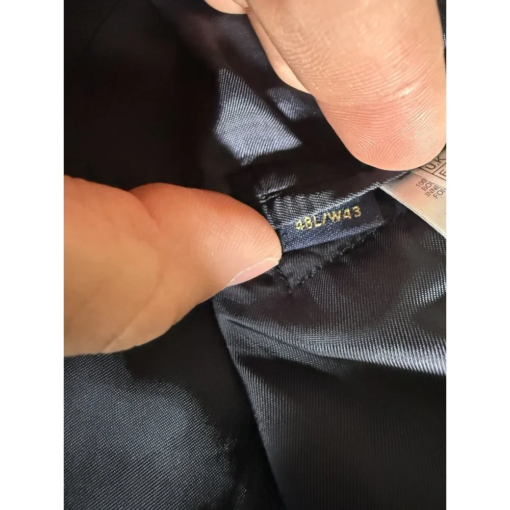 Brooks Brothers Blazer Jacket 48L Blue 1818 Madison Saxxon Made in Italy Mens